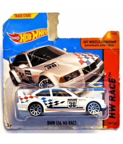 Hot Wheels BMW E36 M3 Race HW Race 2014 Hasarlı Kart